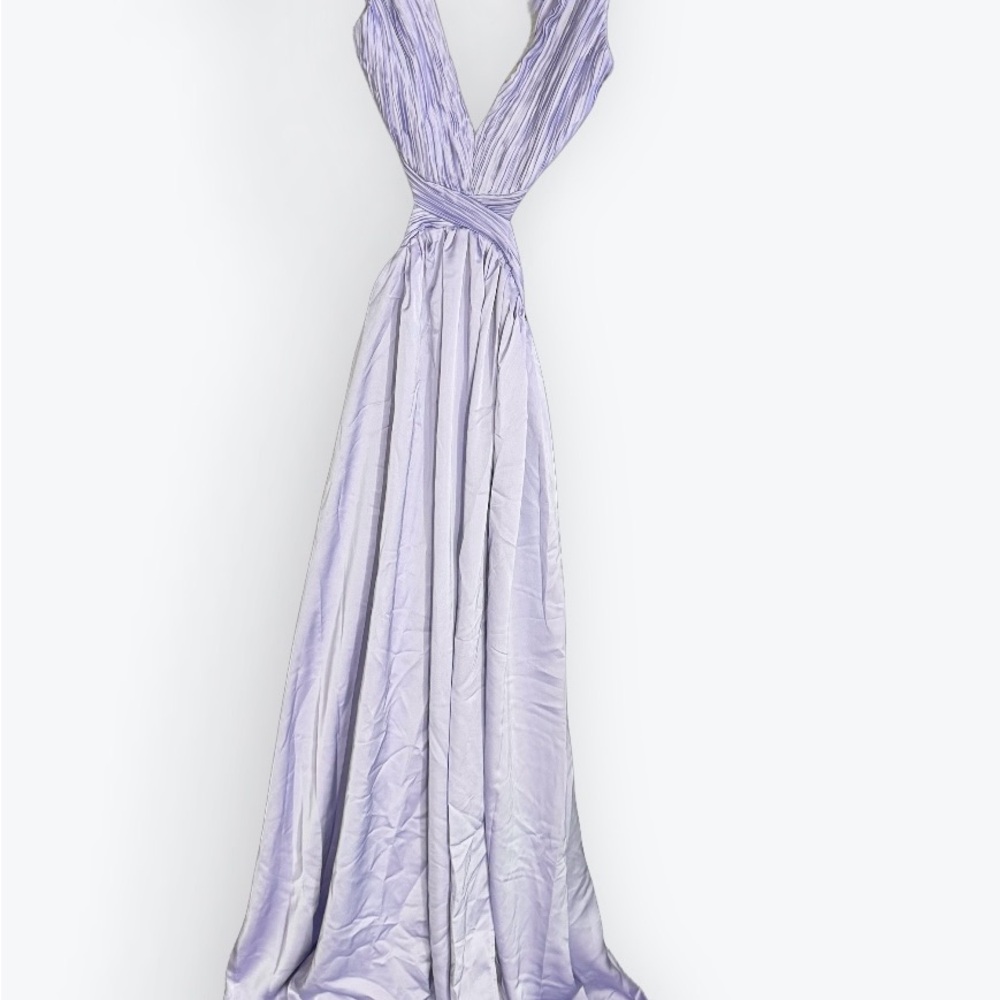 Lavender Maxi Dress with Deep V-Neck